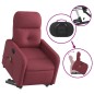 vidaXL Poltrona Alzapersona Massaggio Reclinabile Rosso Vino Tessuto