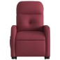 vidaXL Poltrona Alzapersona Massaggio Reclinabile Rosso Vino Tessuto