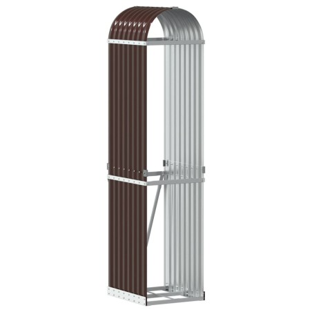 vidaXL Portaceppi Marrone 40x45x170 cm in Acciaio Zincato