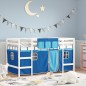 vidaXL Letto a Soppalco con Tende Bambini Blu 90x200 cm Massello Pino vidaXL Letto a Soppalco con Tende Bambini Blu 90x200 cm Massello Pino