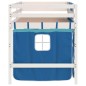 vidaXL Letto a Soppalco con Tende Bambini Blu 90x200 cm Massello Pino vidaXL Letto a Soppalco con Tende Bambini Blu 90x200 cm Massello Pino