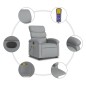 vidaXL Poltrona Alzapersona Massaggi Elettrica Grigio Chiaro Tessuto