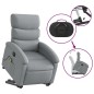 vidaXL Poltrona Alzapersona Massaggi Elettrica Grigio Chiaro Tessuto