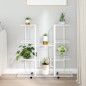 Portafiori con Ruote 94,5x24,5x91,5 cm Ferro Bianco Portafiori con Ruote 94,5x24,5x91,5 cm Ferro Bianco