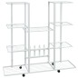 Portafiori con Ruote 94,5x24,5x91,5 cm Ferro Bianco Portafiori con Ruote 94,5x24,5x91,5 cm Ferro Bianco