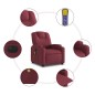 vidaXL Poltrona Massaggiante Reclinabile Elettrica Rosso Vino Tessuto