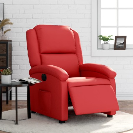 vidaXL Poltrona Reclinabile Elettrica Rossa in Similpelle
