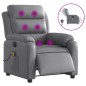 vidaXL Poltrona Massaggiante Elettrica Reclinabile Grigio Similpelle