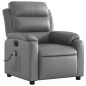 vidaXL Poltrona Massaggiante Elettrica Reclinabile Grigio Similpelle