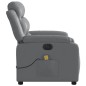 vidaXL Poltrona Massaggiante Elettrica Reclinabile Grigio Similpelle