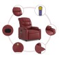 vidaXL Poltrona Massaggiante Reclinabile Rosso Vino in Similpelle