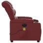 vidaXL Poltrona Massaggiante Reclinabile Rosso Vino in Similpelle