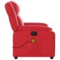 vidaXL Poltrona Massaggio Elettrica Reclinabile Rosso Similpelle