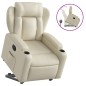 vidaXL Poltrona Alzapersona Reclinabile Crema in Similpelle