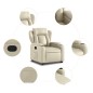 vidaXL Poltrona Alzapersona Reclinabile Crema in Similpelle