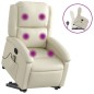 vidaXL Poltrona Alzapersona Reclinabile Massaggio Crema Similpelle