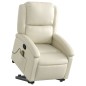 vidaXL Poltrona Alzapersona Reclinabile Massaggio Crema Similpelle