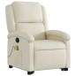 vidaXL Poltrona Alzapersona Reclinabile Massaggio Crema Similpelle