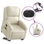 vidaXL Poltrona Alzapersona Reclinabile Massaggio Crema Similpelle
