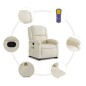 vidaXL Poltrona Alzapersona Reclinabile Massaggio Crema Similpelle