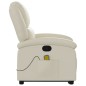 vidaXL Poltrona Alzapersona Reclinabile Massaggio Crema Similpelle