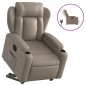 vidaXL Poltrona Alzapersona Reclinante Elettrica Cappuccino Similpelle