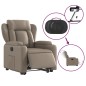 vidaXL Poltrona Alzapersona Reclinante Elettrica Cappuccino Similpelle