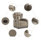 vidaXL Poltrona Alzapersona Reclinante Elettrica Cappuccino Similpelle