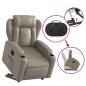 vidaXL Poltrona Alzapersona Reclinante Elettrica Cappuccino Similpelle