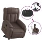 vidaXL Poltrona Alzapersona Elettrica Reclinabile Marrone Similpelle