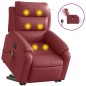 vidaXL Poltrona Alzapersona Reclinabile Rosso Vino in Similpelle