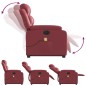 vidaXL Poltrona Alzapersona Reclinabile Rosso Vino in Similpelle