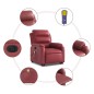 vidaXL Poltrona Alzapersona Reclinabile Rosso Vino in Similpelle