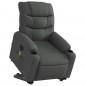 vidaXL Poltrona Alzapersona Massaggi Elettrica Grigio Scuro Tessuto