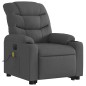 vidaXL Poltrona Alzapersona Massaggi Elettrica Grigio Scuro Tessuto