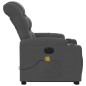 vidaXL Poltrona Alzapersona Massaggi Elettrica Grigio Scuro Tessuto