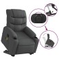 vidaXL Poltrona Alzapersona Massaggi Elettrica Grigio Scuro Tessuto