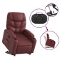 vidaXL Poltrona Alzapersona Reclinabile Rosso Vino in Similpelle