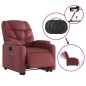 vidaXL Poltrona Alzapersona Reclinabile Rosso Vino in Similpelle