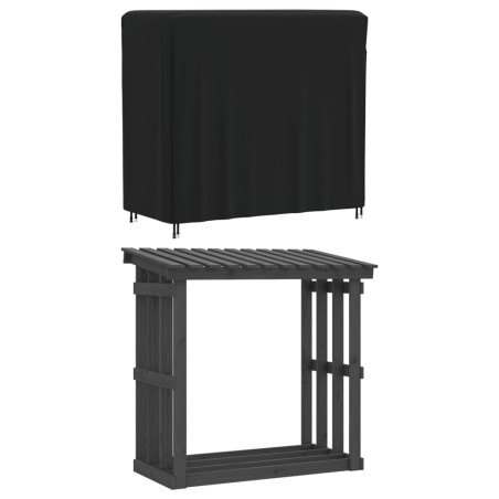 vidaXL Copertura per Porta Legna Nera 122x61x106 cm 420D Oxford