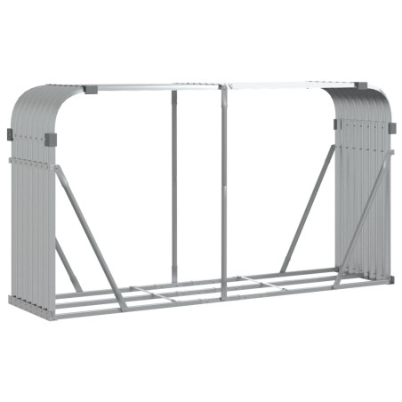 vidaXL Portaceppi Argento 180x45x100 cm in Acciaio Zincato