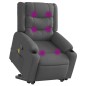 vidaXL Poltrona Alzapersona Massaggi Reclinabile Grigio Scuro Tessuto
