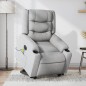 vidaXL Poltrona Alzapersona Massaggi Elettrica Grigio Chiaro Tessuto