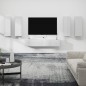 Set di Mobili Porta TV 6 pz Bianco Lucido in Legno Multistrato Set di Mobili Porta TV 6 pz Bianco Lucido in Legno Multistrato