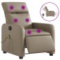 vidaXL Poltrona Reclinabile Massaggio Elettrica Cappuccino Similpelle