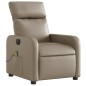 vidaXL Poltrona Reclinabile Massaggio Elettrica Cappuccino Similpelle