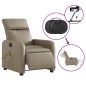 vidaXL Poltrona Reclinabile Massaggio Elettrica Cappuccino Similpelle