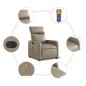 vidaXL Poltrona Reclinabile Massaggio Elettrica Cappuccino Similpelle