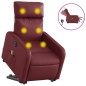 vidaXL Poltrona Alzapersona Reclinabile Rosso Vino in Similpelle