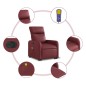 vidaXL Poltrona Alzapersona Reclinabile Rosso Vino in Similpelle